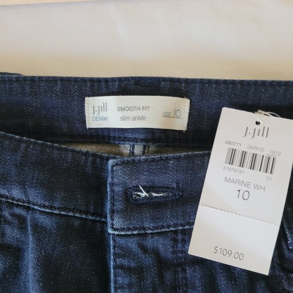 JJill Blue Jeans Smooth Fit Slim Ankle Size 10 NWT - Picture 2 of 11